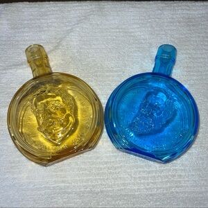 PAIR OF VNTG WHEATON GLASS PRESIDENTIAL COMMEMORATIVE BOTTLES//HARRISON & TAFT
